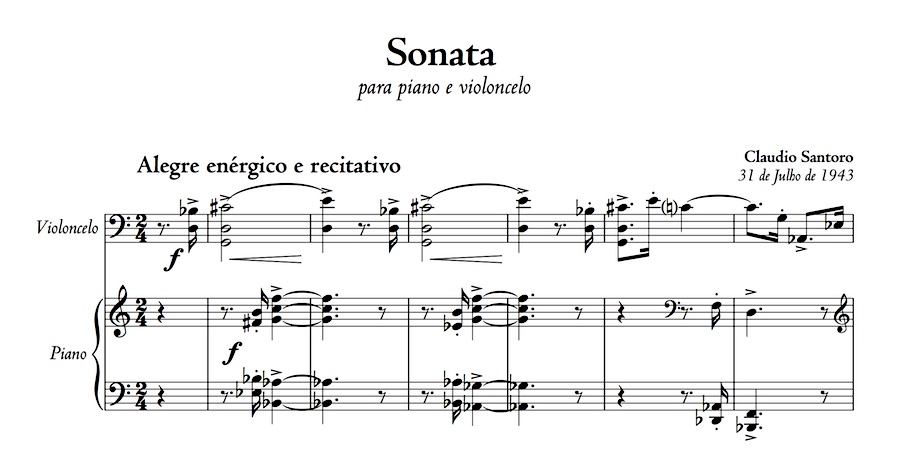 Claudio Santoro, Sonata para piano e violoncelo